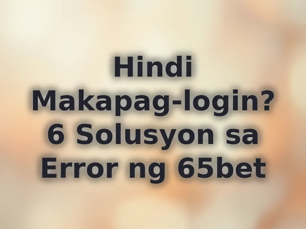 Solusyon sa error